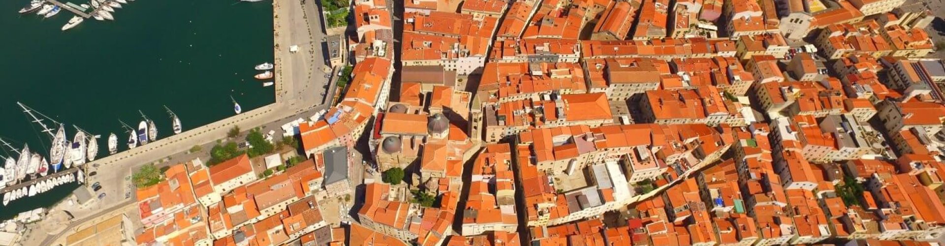 Sunset view of Alghero coastline
