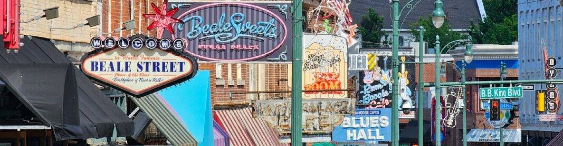 Sunset over Memphis cityscape