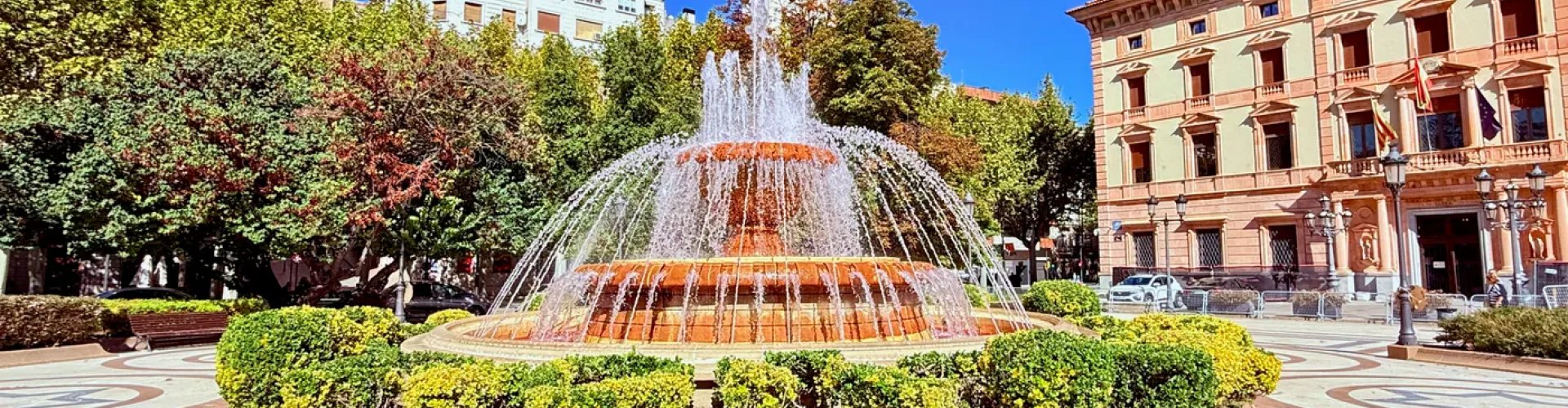 Sunset over Lleida cityscape