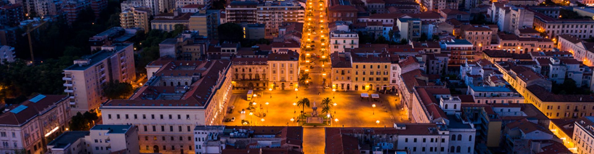 Panoramic view of Sassari skyline at sunset