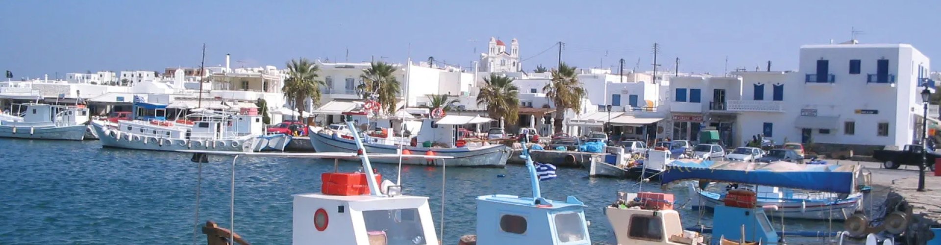 Sunset view over Páros coastline