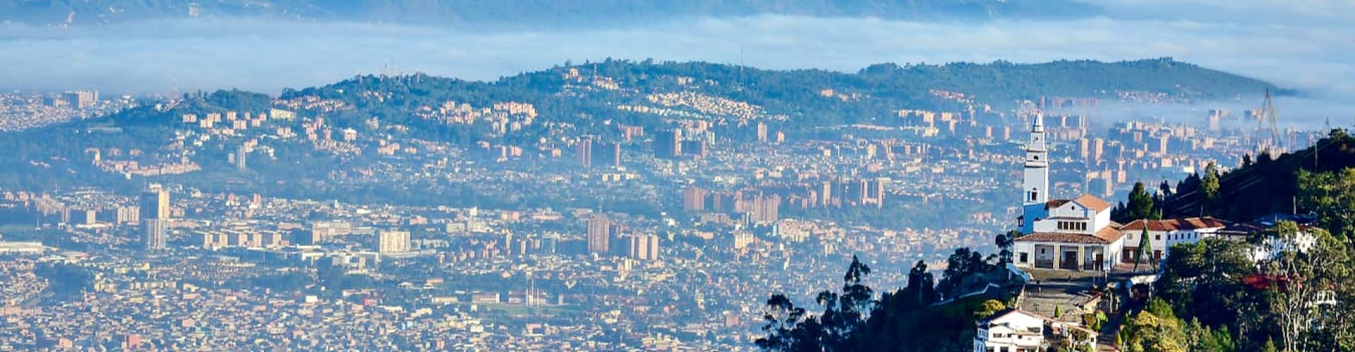Bogotá cityscape at sunset