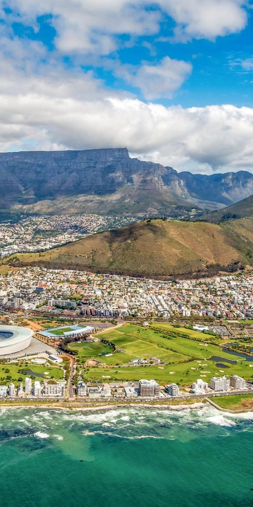 Cycling alongside Cape Town promenade