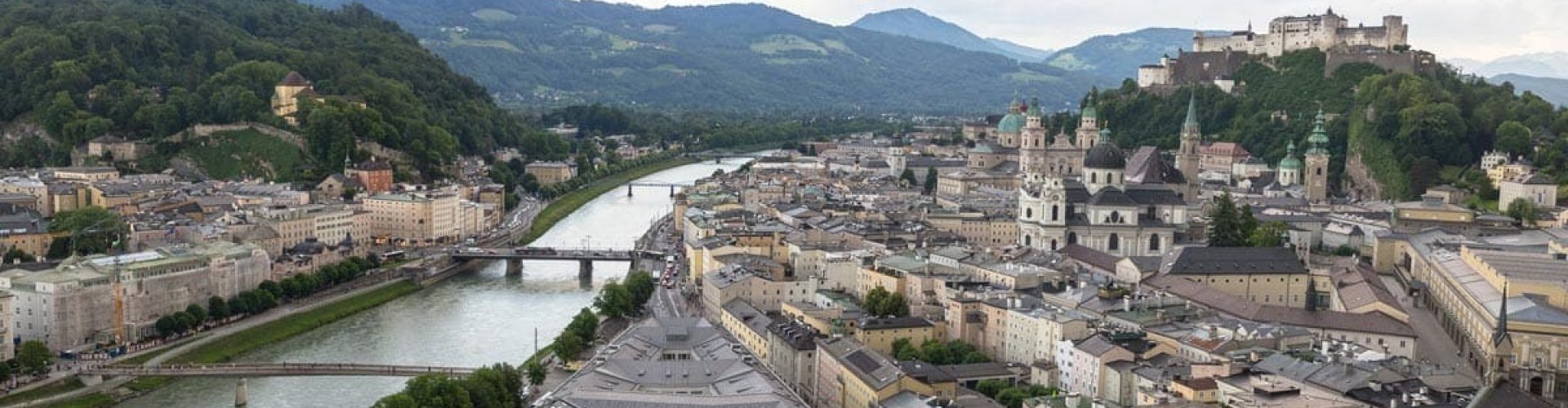 Salzburg scenic view at sunset