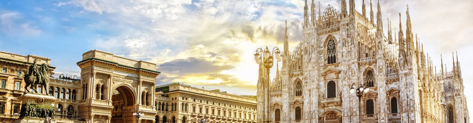 Evening view of Milan skyline