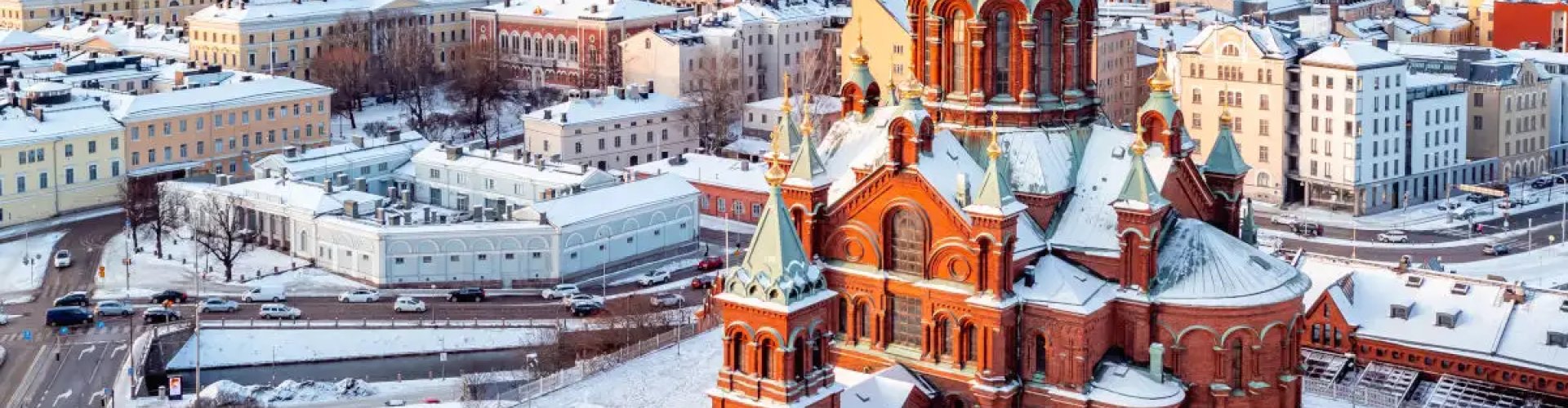 Helsinki cityscape at dusk