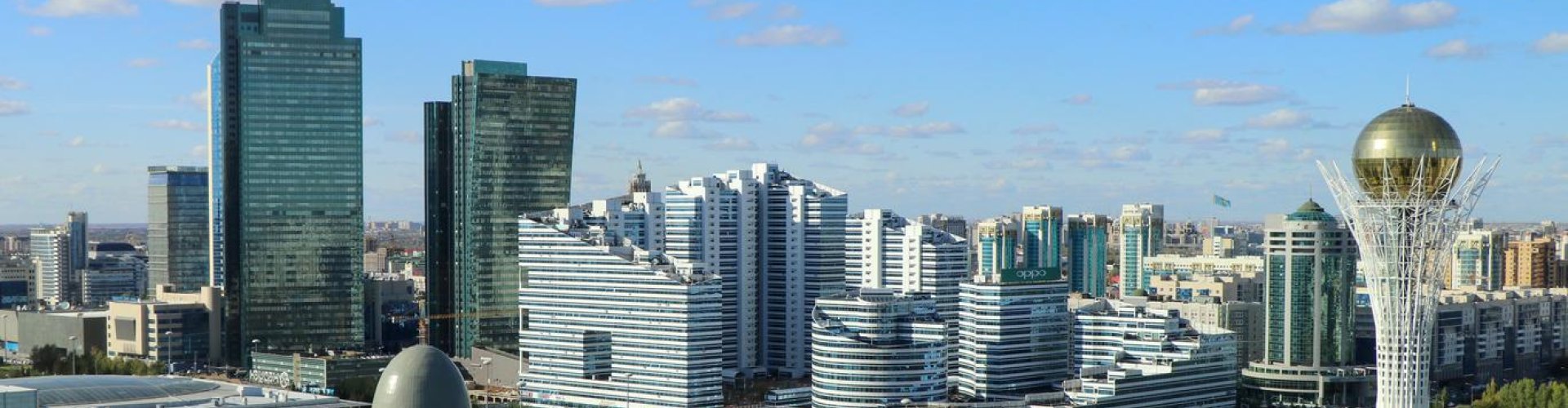 Astana cityscape at dusk
