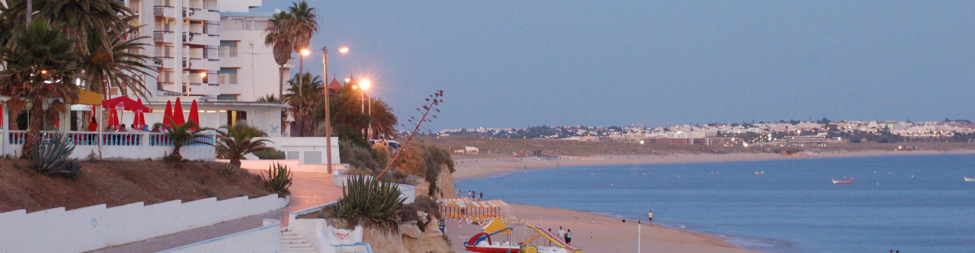 Sunset view of Armacao De Pera coastline