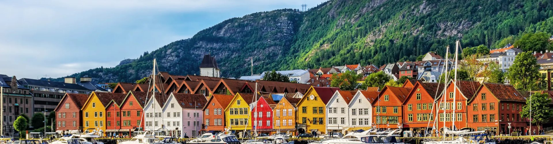 Sunset over Bergen harbour