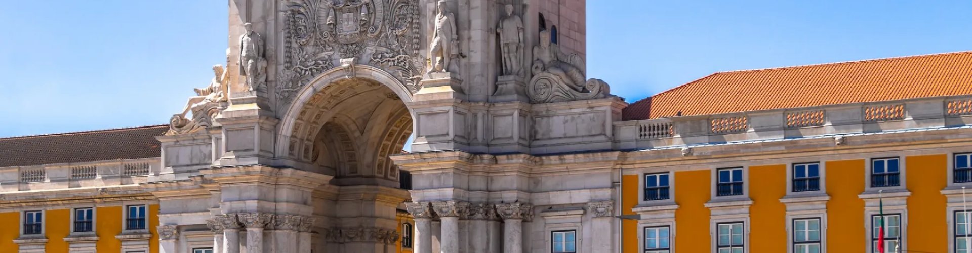 Sunset view over Lisbon cityscape