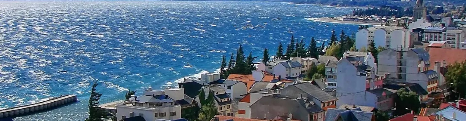 Scenic view of Bariloche at sunset