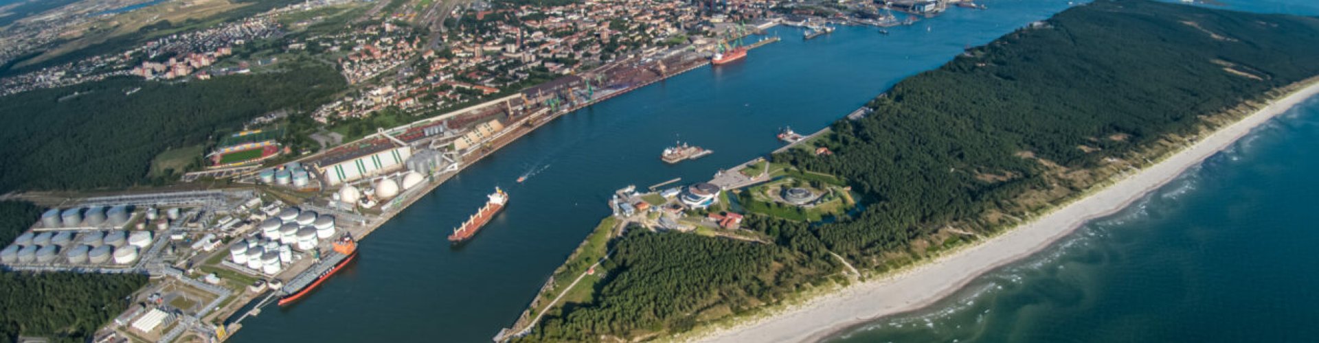 Evening view of Klaipėda, LT harbour