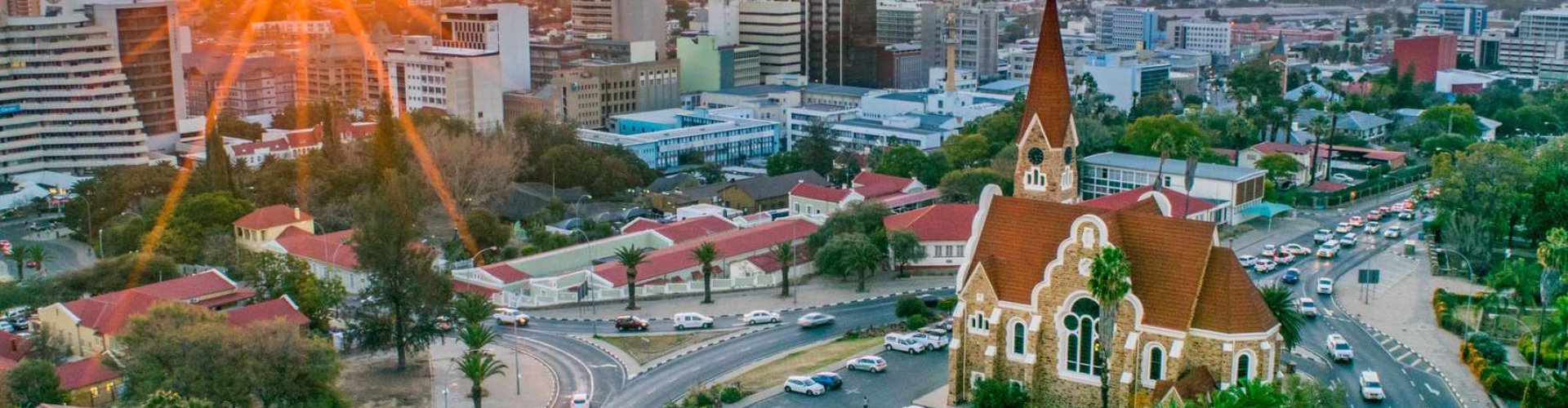 Scenic view of Windhoek at sunset